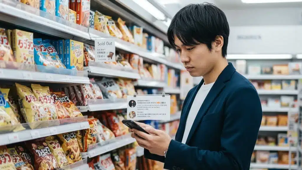 ⑫コンビニでの目撃情報は少ない?『ミャクミャクマンチョコ 再販 売り切れ 販売店』