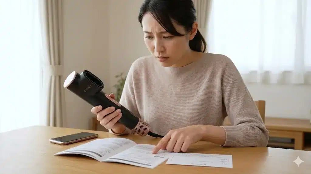 ⑬アイスレディドライヤーが故障？保証とサポート『アイスレディドライヤー 偽物 口コミ やばい 最悪 ドンキ グローバル スタンダード』