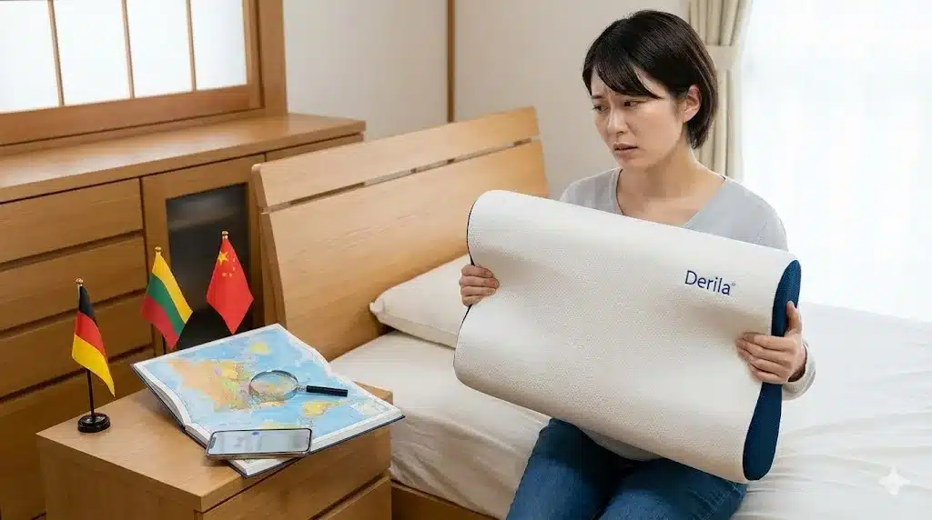 ③Derila枕はどこの国の製品?ドイツ製は誤解『derila ergo デリラエルゴ 枕 口コミ 評判 どこの国 公式サイト』