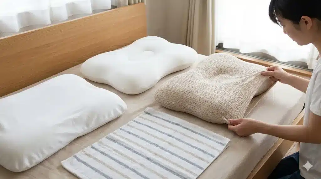 ⑦昭和西川女神の無重力枕のカバーサイズと代用品『コストコ 昭和西川女神の無重力枕(まくら)の口コミ 評判』