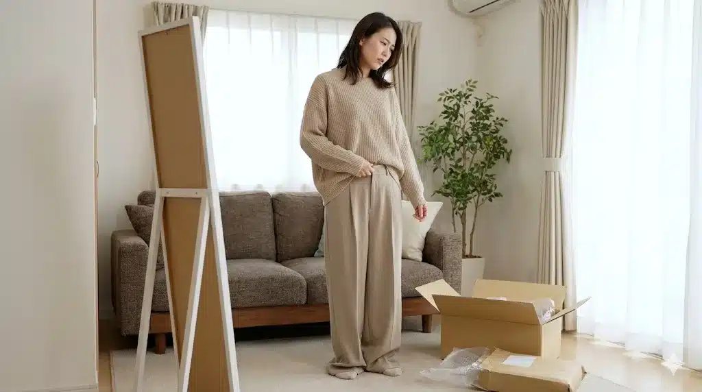 ⑮サイズ感は？エシカの着用レビュー『エシカ(ESICA) 服 どこの国 口コミ ZOZO 届かない』