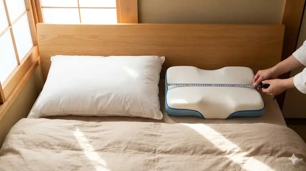 ⑦小さい?Derila Ergo枕のサイズ感を徹底検証『derila ergo デリラエルゴ 枕 口コミ 評判 どこの国 公式サイト』